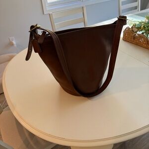 Coach Brown Leather Bucket Hobo Bag